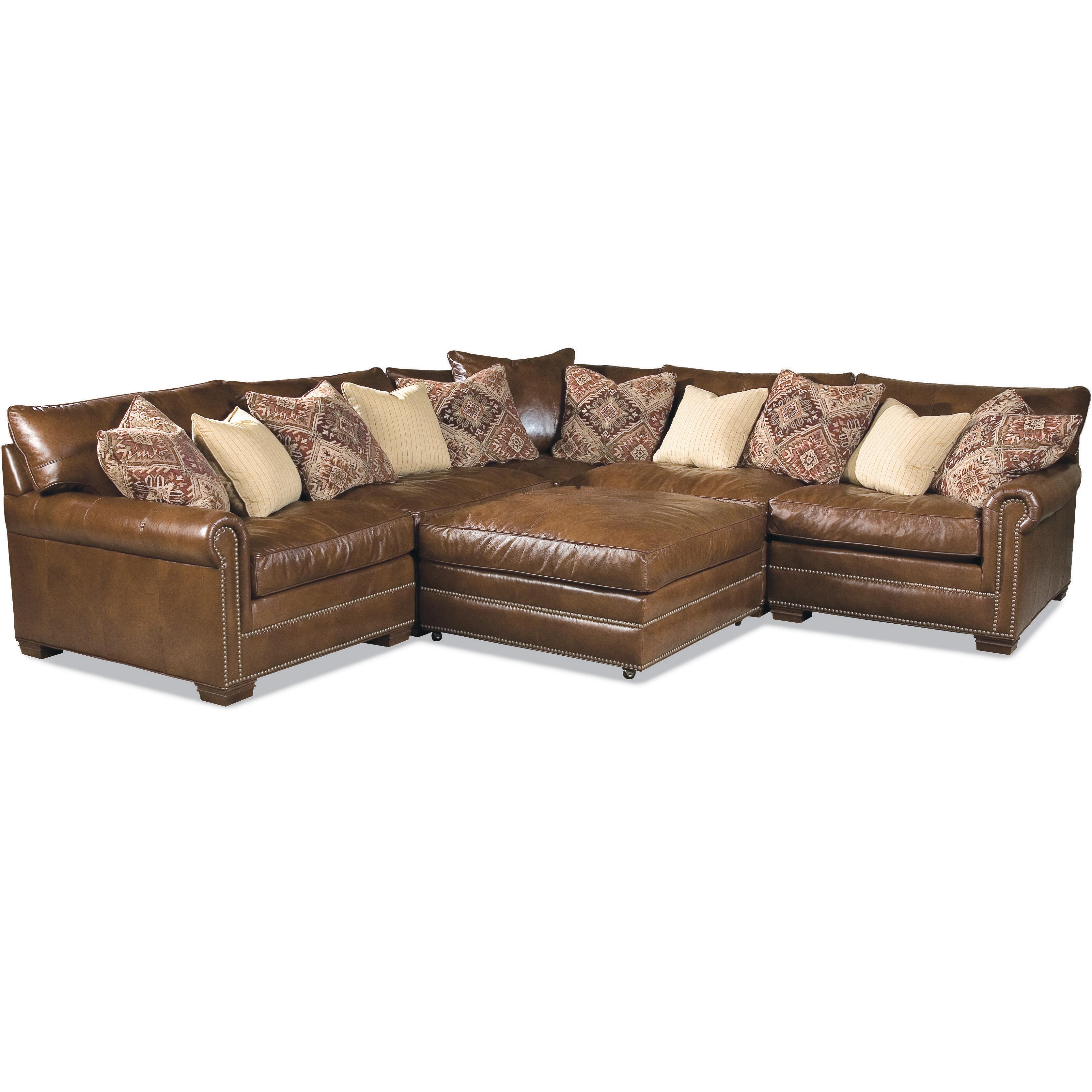 Huntington House 7107 Traditional Sectional Sofa with Nailhead Trim
